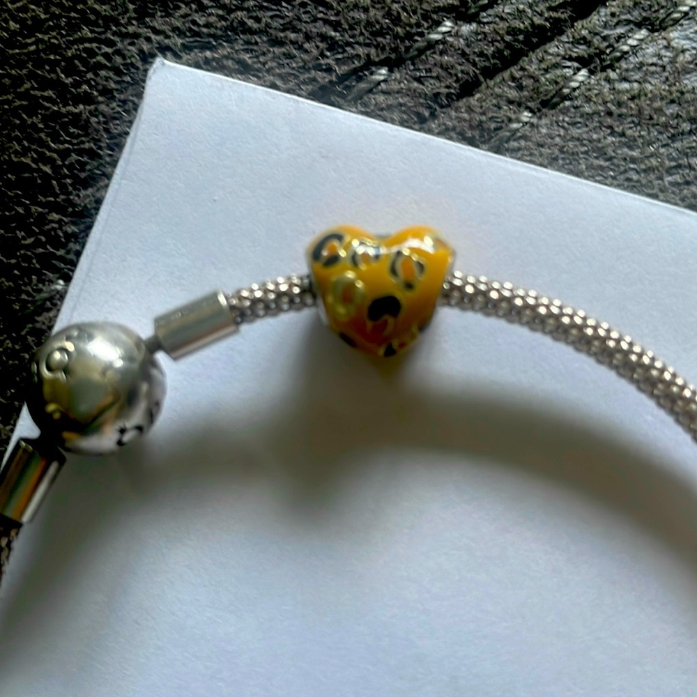Pandora leopard heart charm